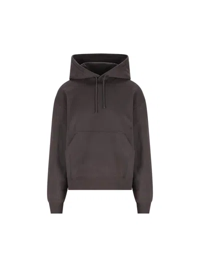Saint Laurent Organic Cotton Sweatshirt With Frontal Logo Embroidery In Gray