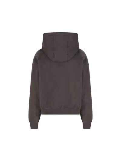 Saint Laurent Organic Cotton Sweatshirt With Frontal Logo Embroidery In Gray