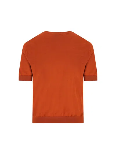 Saint Laurent T-shirt Sweater In Wool In Orange
