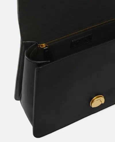 Pinko Medium Love Bag Top Handle Light Handbag In Grained Leather In Black