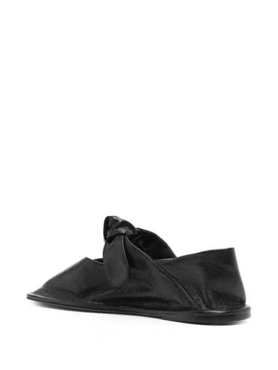 Hereu Black Llasada Supple Shiny Ballerina Flats In Black