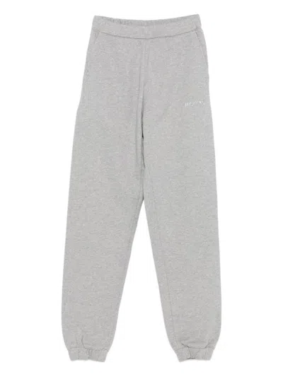Attico Cotton Sweatpants With Elastic Waistband And Side Pockets In Gray