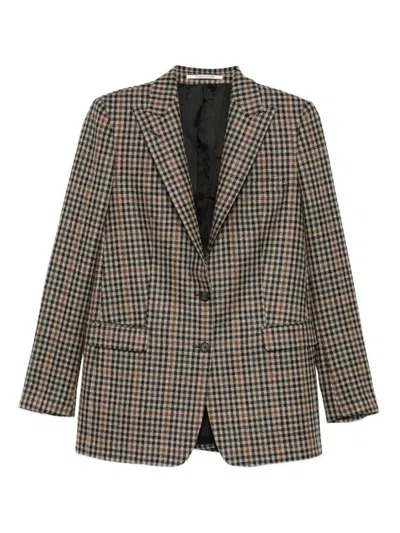 Tagliatore Checked Pattern Wool Jacket Front Pockets In Multi