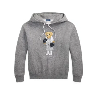 Polo Ralph Lauren Relaxed Fit Knit Sweatshirt With Playful Bear Graphic In Gray