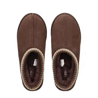 Ugg Suede Leather Slip-on Slipper With Plush Interior In Brown