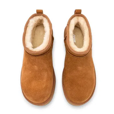 Ugg Biscuit Suede Classic Ultra Mini Ankle Boots In Nude