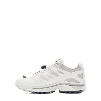 Salomon Mesh Panels Round Toe Rubber Sole Sneakers In White