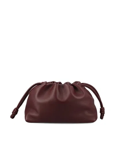 Loewe Flamenco Small Crossbody Bag In Napa Leather With Detachable Chain In Burgundy