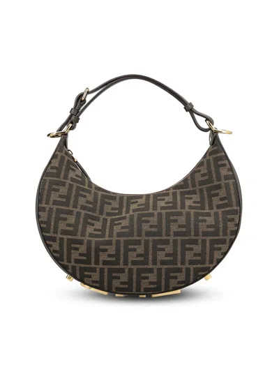 Fendi Graphy Small Ff Fabric Bag In Black