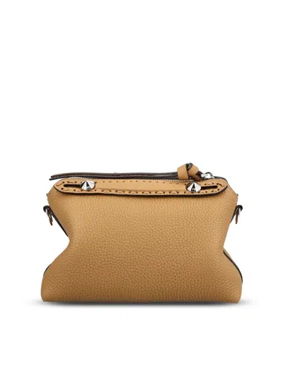 Fendi By The Way Soft Mini Selleria Shoulder Bag In Brown