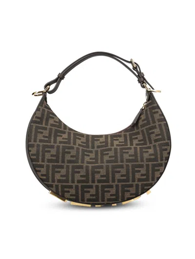 Fendi Graphy Small Ff Fabric Bag In Black