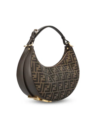 Fendi Graphy Small Ff Fabric Bag In Black