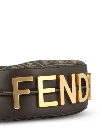 Fendi Graphy Small Ff Fabric Bag In Black