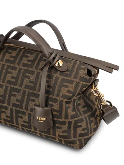 Fendi Soft Medium Cross-body Bag With Leather Accents In Brown