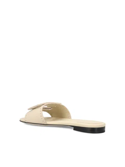 Fendi Signature Slide Sandal In White