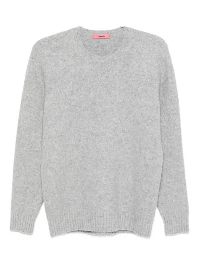 Drumohr Soft Texture Ribbed Crewneck Knitwear In Gray