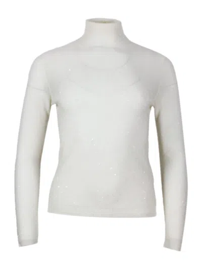 Fabiana Filippi Sequinned-turtleneck Sweater In White