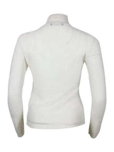 Fabiana Filippi Sequinned-turtleneck Sweater In White
