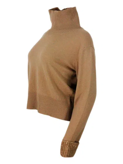 Fabiana Filippi Wool Blend Crewneck In Brown