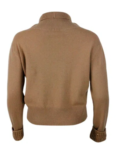Fabiana Filippi Wool Blend Crewneck In Brown