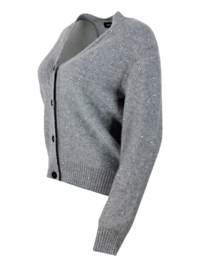 Fabiana Filippi Wool Blend Crewneck In Gray