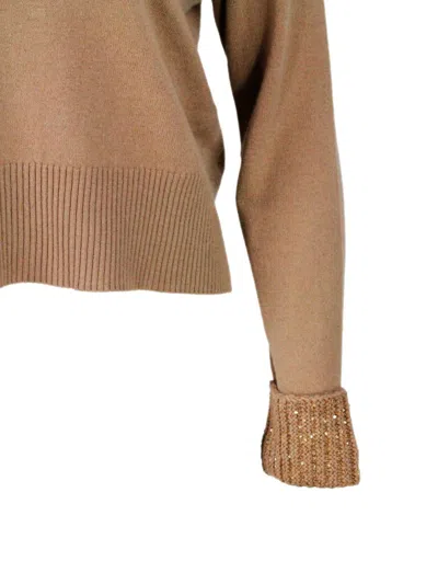 Fabiana Filippi Wool Blend Crewneck In Brown