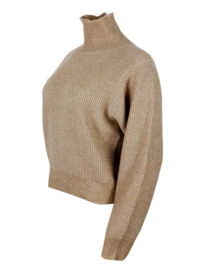 Fabiana Filippi Wool Blend Crewneck In Brown