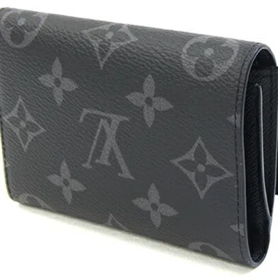 Pre-owned Louis Vuitton Monogram Eclipse Monogram Eclipse Wallet (tri-fold) () In Black