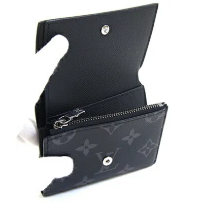 Pre-owned Louis Vuitton Monogram Eclipse Monogram Eclipse Wallet (tri-fold) () In Black