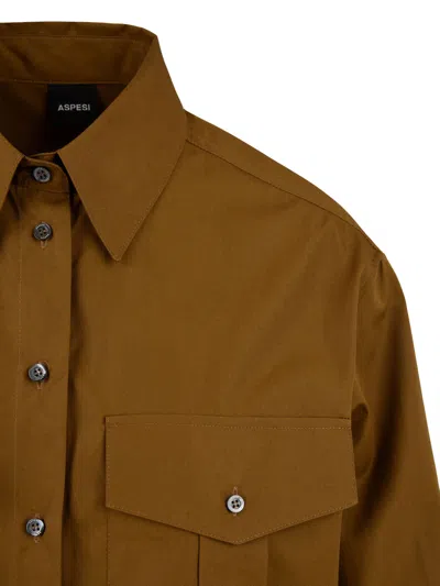 Aspesi Shirts Brown In Green