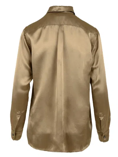Aspesi Viscose Satin Shirt In Gray