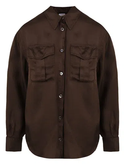 Aspesi Shirts Coffee In Black
