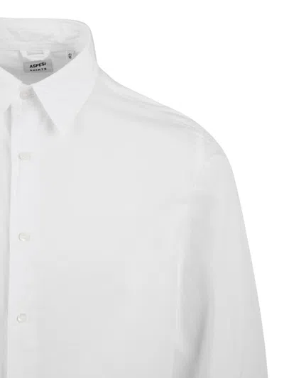 Aspesi Shirt With Long Sleeves And Button-down Collar In White