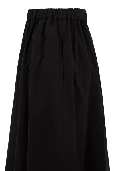 Aspesi Pleated A-line Mid-length Skirt In Black