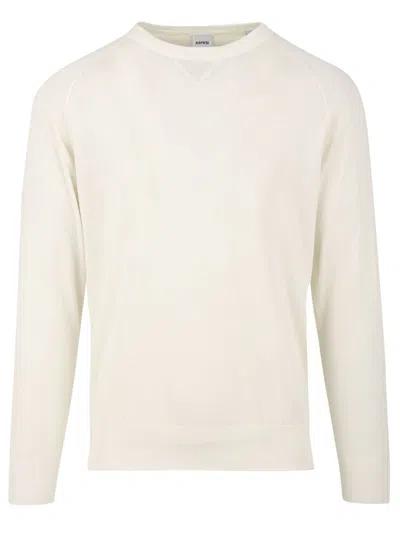 Aspesi Lightweight Crew Neck Sweater In White