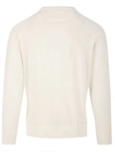 Aspesi Lightweight Crew Neck Sweater In White