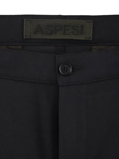 Aspesi Trousers Blue In Black