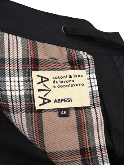 Aspesi Trousers Blue In Black