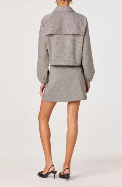 Astr The Label Pleated Houndstooth Wrap Miniskirt In Gray