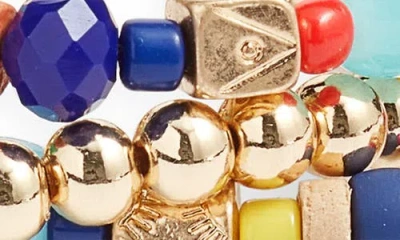 Nordstrom Set Of 3 Mixed Bead Stretch Bracelets In Neutral