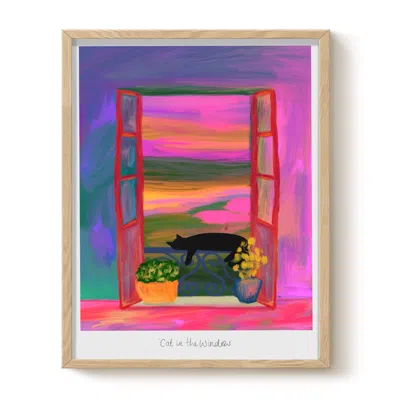 The Paper Tail Cat In The Window - Art Print - Large