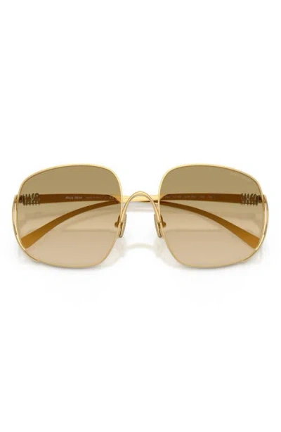 Miu Miu Mu A57s 57mm Gradient Square Sunglasses In Gold