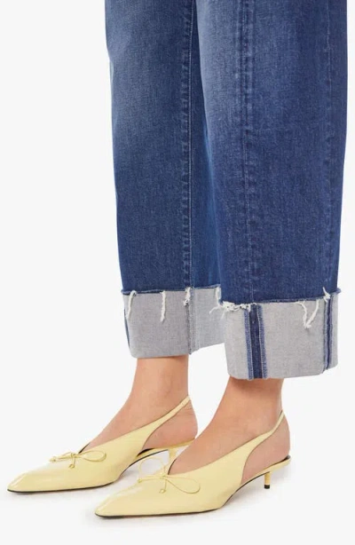 Mother Half Pipe Ankle Cuff Fray Jean In Perfectly Imperfect In Blue