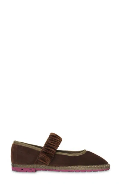 Flabelus Mafalda Leonor Mary Jane Flat In Brown
