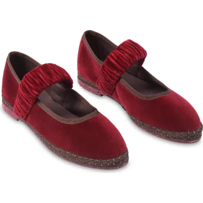 Flabelus Mafalda Leonor Mary Jane Flat In Burgundy