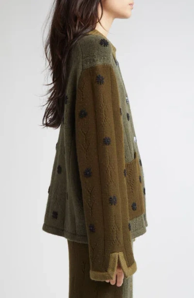 Yanyan Daisy Colorblock Lambswool Work Jacket In Brown