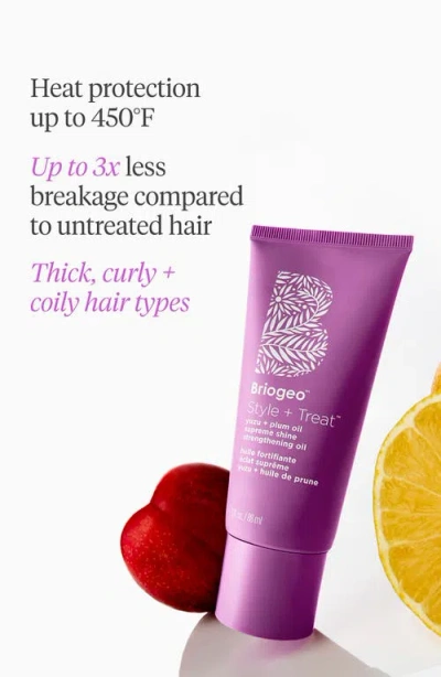 Briogeo Style + Treat Supreme Shine Strengthening & Styling Oil For Thick Hair 3 Oz/88 ml In Purple