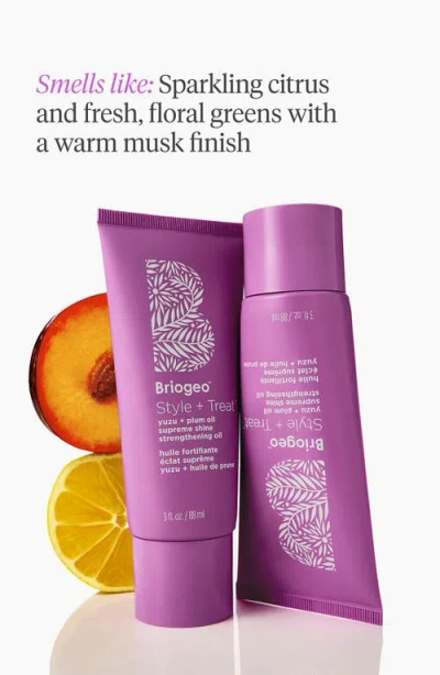 Briogeo Style + Treat Supreme Shine Strengthening & Styling Oil For Thick Hair 3 Oz/88 ml In Purple