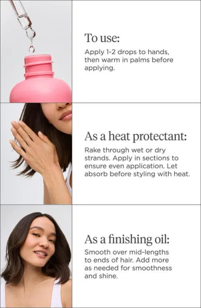 Briogeo Style + Treat 4-in-1 Smoothing, Weightless Hair Oil 1.5 Oz/45 ml In Pink