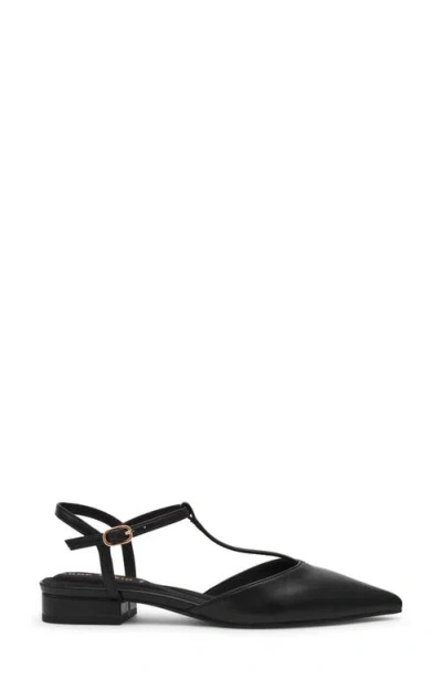 Anne Klein Women's Emily T-strap Pointed Toe Flats In Black